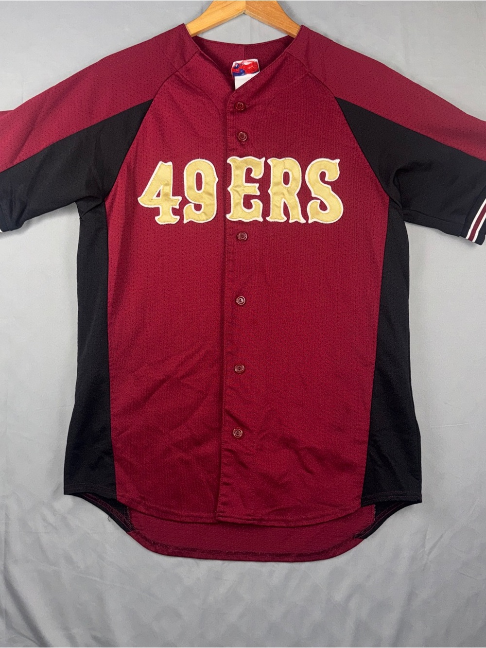 Vintage Majestic San Francisco 49ers Baseball Jersey Auntie Becky USA Made M